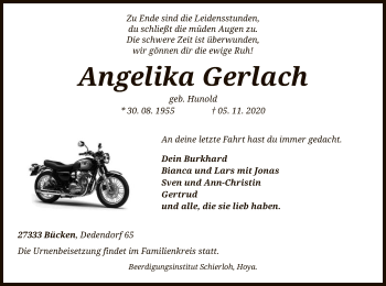 Traueranzeige von Angelika Gerlach von SYK