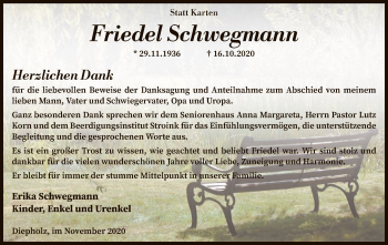 Traueranzeige von Friedel Schwegmann von SYK