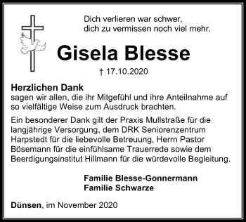 Traueranzeige von Gisela Blesse von SYK