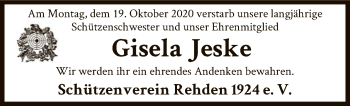 Traueranzeige von Gisela Jeske von SYK