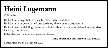 Traueranzeige von Heini Logemann von SYK