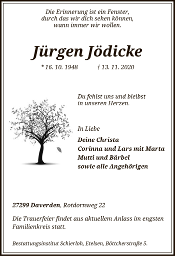 Traueranzeige von Jürgen jödicke von SYK