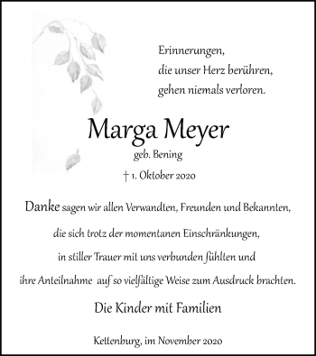 Traueranzeige von Marga Meyer von SYK