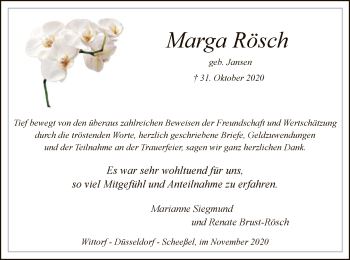 Traueranzeige von Marga Rösch von SYK