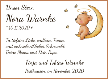 Traueranzeige von Nora Warnke von SYK