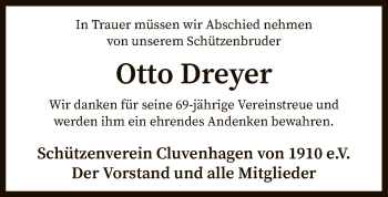 Traueranzeige von Otto Dreyer von SYK