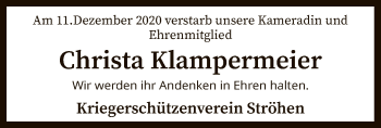 Traueranzeige von Christa Klampermeier von SYK