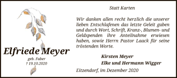 Traueranzeige von Elfriede Meyer von SYK