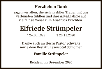 Traueranzeige von Elfriede Strümpeler von SYK