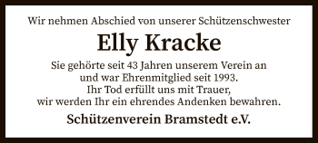 Traueranzeige von Elly Kracke von SYK