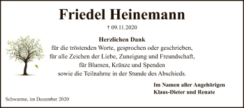 Traueranzeige von Friedel Heinemann von SYK