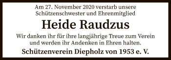 Traueranzeige von Heide Raudzus von SYK