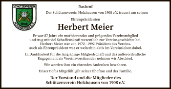 Traueranzeige von Herbert Meier von SYK