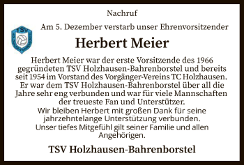 Traueranzeige von Herbert Meier von SYK