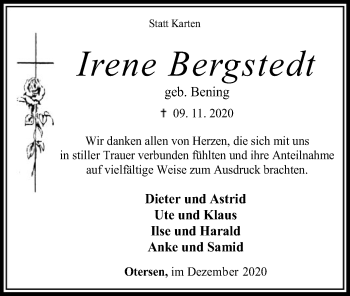 Traueranzeige von Irene Bergstedt von SYK