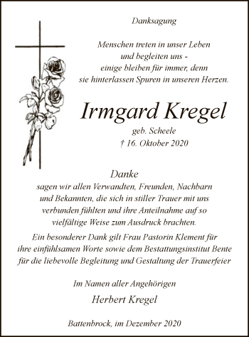 Traueranzeige von Irmgard Kregel von SYK