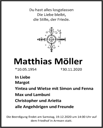 Traueranzeige von Matthias Möller von SYK