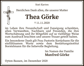 Traueranzeige von Thea Görke von SYK