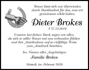 Traueranzeige von Dieter Brokes von SYK