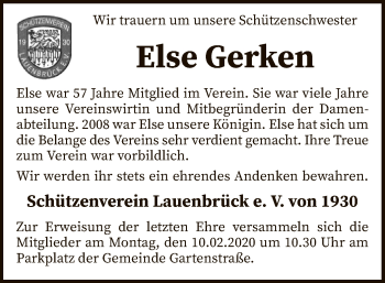 Traueranzeige von Else Gerken von SYK