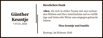 Traueranzeige von Günther Keuntje von SYK