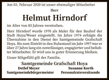 Traueranzeige von Helmut Hirndorf von SYK