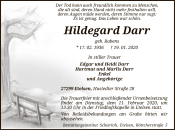 Traueranzeige von Hildegard Darr von SYK