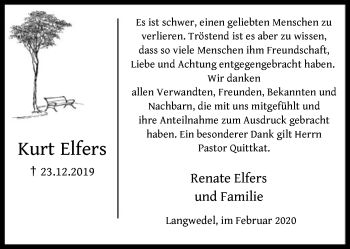 Traueranzeige von Kurt Elfers von SYK