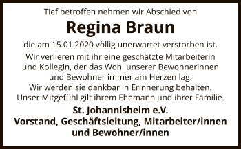 Traueranzeige von Regina Braun von SYK