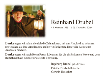 Traueranzeige von Reinhard Drubel von SYK