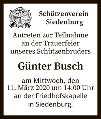 Traueranzeige von Günter Busch von SYK