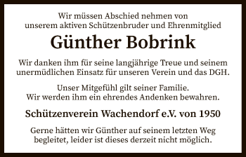 Traueranzeige von Günther Bobrink von SYK