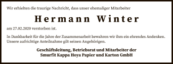 Traueranzeige von Hermann Winter von SYK