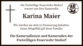 Traueranzeige von Karina Maier von SYK