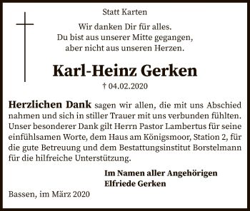 Traueranzeige von Karl-Heinz Gerken von SYK