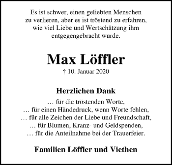 Traueranzeige von Max Löffler von SYK