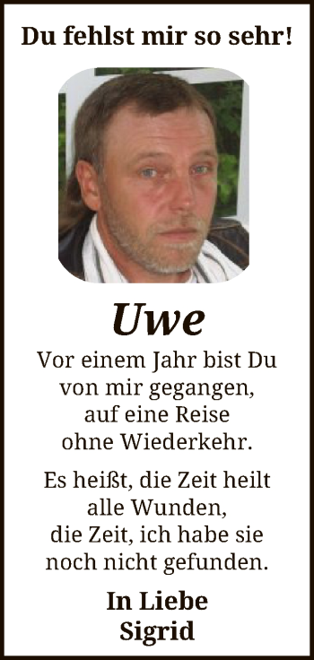 Traueranzeige von Uwe Both von SYK