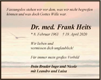 Traueranzeige von Frank Heits von SYK