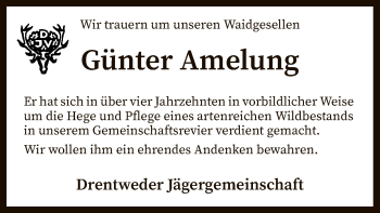 Traueranzeige von Günter Amelung von SYK