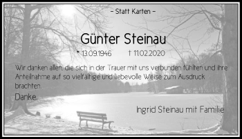 Traueranzeige von Günter Steinau von SYK