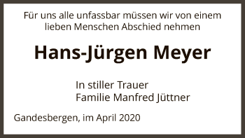 Traueranzeige von Hans-Jürgen Meyer von SYK