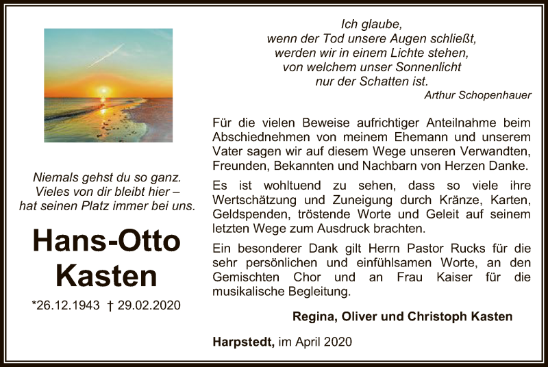 von Hans-Otto Kasten trauer.kreiszeitung.de