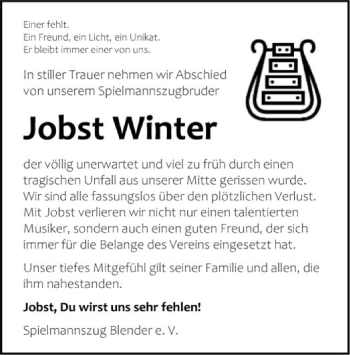 Traueranzeige von Jobst Winter von SYK