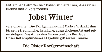 Traueranzeige von Jobst Winter von SYK