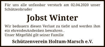 Traueranzeige von Jobst Winter von SYK