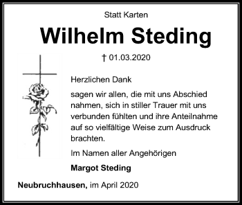 Traueranzeige von Wilhelm Steding von SYK