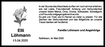 Traueranzeige von Elli Löhmann von SYK