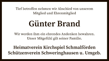 Traueranzeige von Günter Brand von SYK