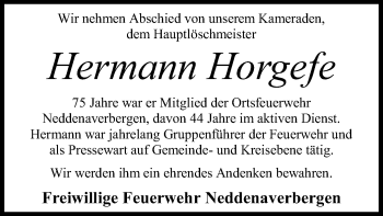 Traueranzeige von Hermann Horgefe von SYK