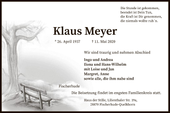 Traueranzeige von Klaus Meyer von SYK